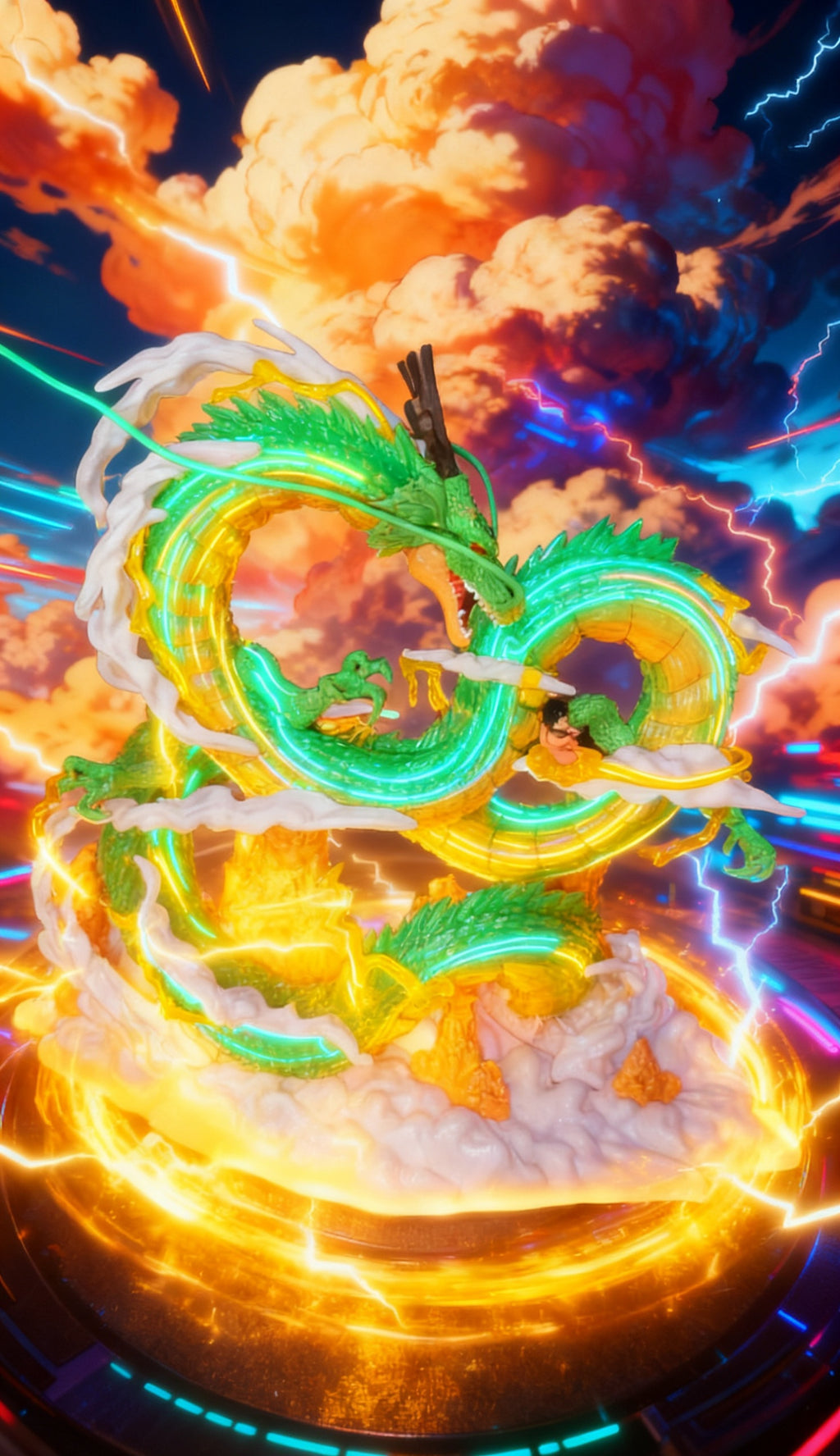 Green Eternal Dragon Statue - Epic Modern Anime Figure