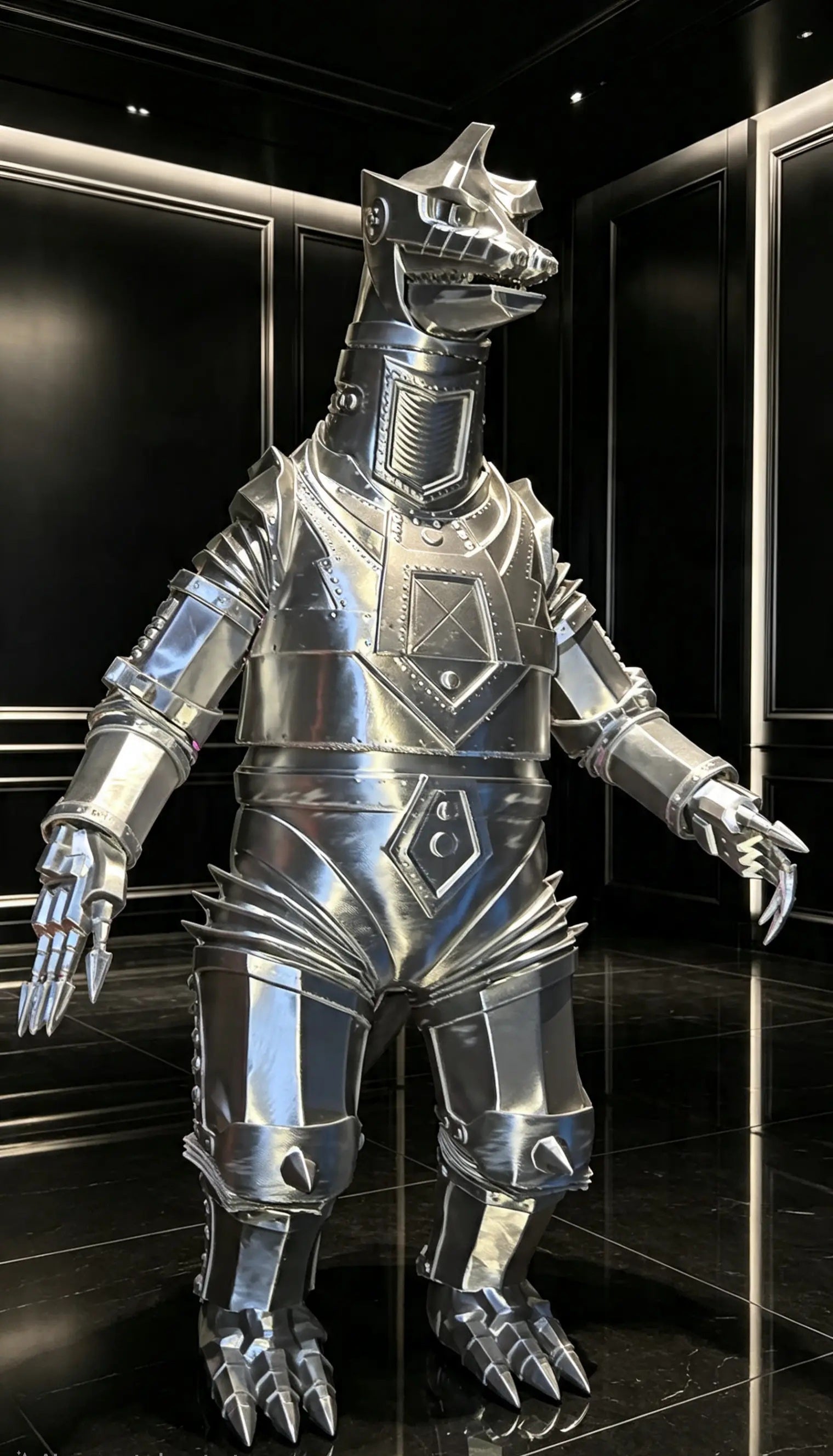 Custom Silver Glossy Gozilla